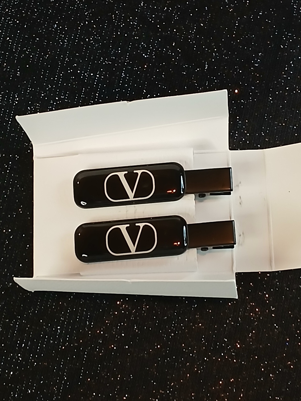 VALENTINO Beauty Black Hair Clips Set Of 2 VIP Promotional Gift